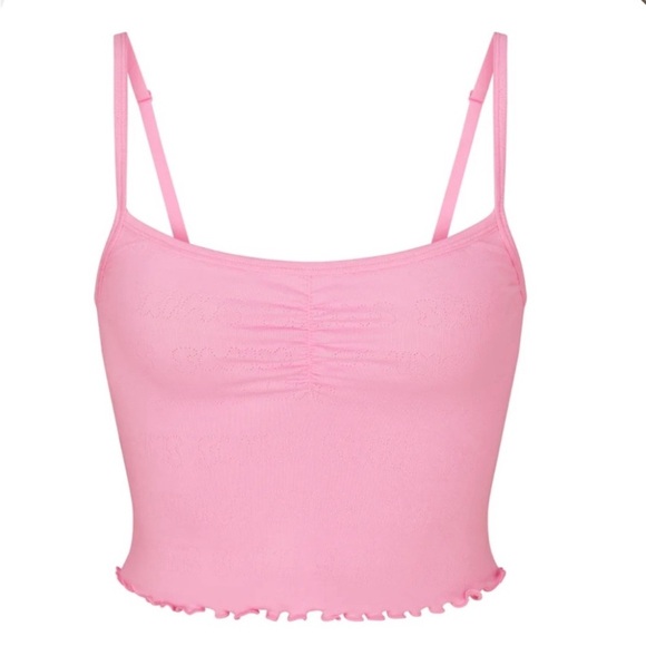 SKIMS Cami Logo Pointelle bubble gum pink size 4x NWT - Picture 1 of 12